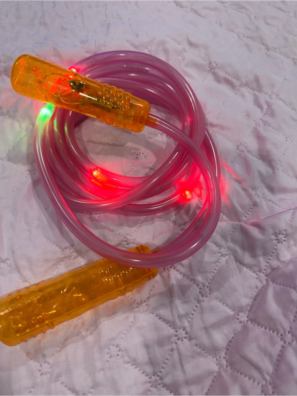 LED Light-Up Pink Jump Rope with Orange Handles